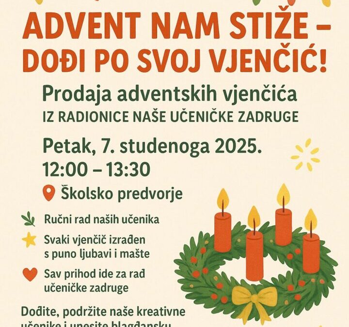 Advent nam stiže, dođi po svoj vjenčić!